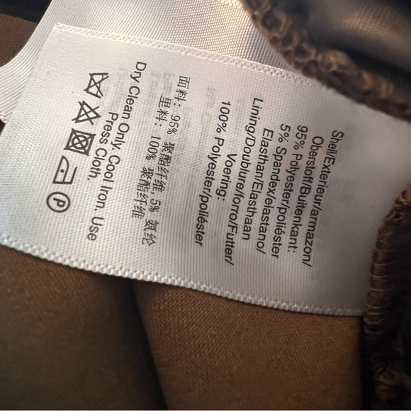 NWT DKNY Olive Green Suede Pants, Size 4P - Picture 5 of 5